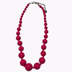 Claires Retro Pink Beaded Chunky Necklace 90s 80s Fashion Jewelry Women